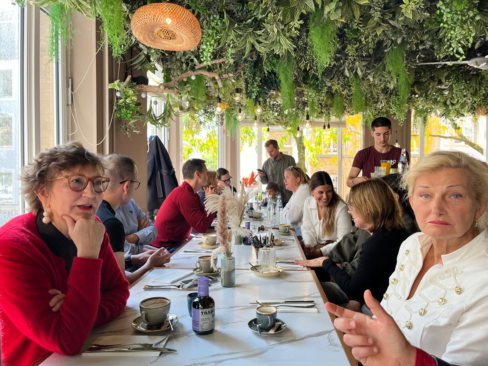 people sitting around table